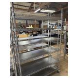 Metal shelf on wheels 48ï¿½x18ï¿½x76ï¿½