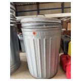 Galvanized Trash cans 1 lid and signs