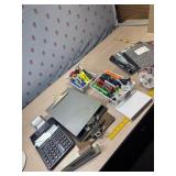 Casio adding machine, clip boards office supplies