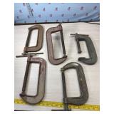 5 large C Clamps
