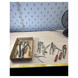 Hammers, vise grips, pliers screw drivers and