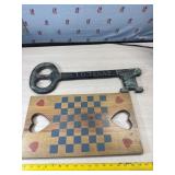 Heart craved checker board & Key to Texas