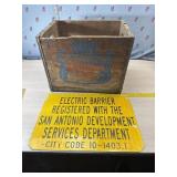 Wood Canadian Dry Crate and sign