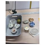Trinket Dishes and storage basket