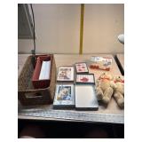 Basket, envelopes get well, thank you and note