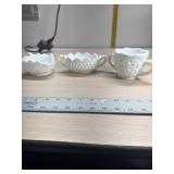 Milk glass sugar bowls