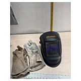 Hobart welding helmet and 2 pair gloves