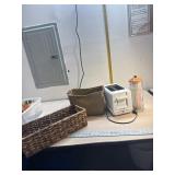 Baskets, toaster and glass straw holder