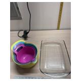 Set of 4 mixing bowls and anchor Hocking 9x12