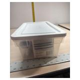 Shoe box tote and basket with spackle, caulking