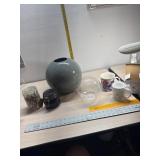 Ball Jars, globe vase, 1 new 1 used coffee cups