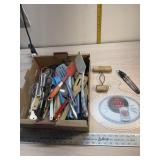Gold Meal cutting Board and lg lot of utensils