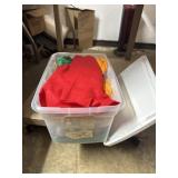 Tote with Christmas tree decorations