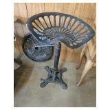 Cast iron swivel stool
