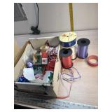 Rolls of ribbon, Christmas decorations, batting