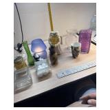 Glass storage squares. Candle, vases, oil pot,