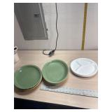 5 Corelle divided plates and 4 Syracuse platter
