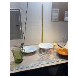 Hazel Atlas Vintage Green Glass Pitcher Coin Dot