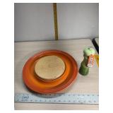 New Le Creuset Round Cheese Platter Wood Cutting
