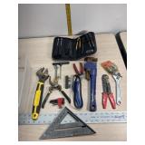 Wrenches, Tinsnips, tool kit, Kobalt pipe wrench,