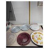Large Christmas bell glass plate, 3 glass silver