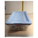 Shoe box tote with screw hooks, screw metal