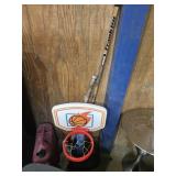 Small BB goal, hockey stick and bat