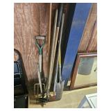 Rake ,hoe, and garden  tools