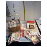 Basket with Recipe booklets, & Grandmas Kitxhen