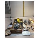 Trivit, hot pads, measuring cups, knives, ball