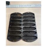 2 Cast Iron Corn Bread Pans