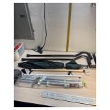 Flag pole, grab stick, 2 small & 1 large Umbrella