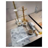 Marble cutting board, rolling pin, lazy Susan