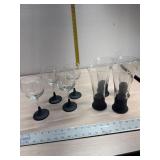 Rubber bottom wine and beer glasses 4 each