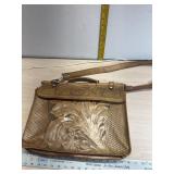 Leather hand tooled brief case