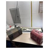 2 small trunks and Cowgirl Sign
