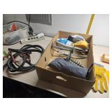 Jumper cables,  new gloves, mole trap and more