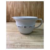 Longaberger Pottery mixing bowl with handle and