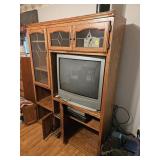 57"ï¿½18"ï¿½74" oak  entertainment  Center  with