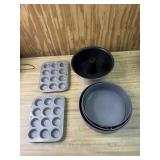 Mini muffin tins, angel food cake pan, springform