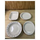 Longaberger pottery bowl and baking dishes