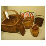 5 Wicker Baskets - Various Sizes - Mixed Lot