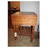 Butcher Block Chopping Block - Nice on Casters -