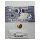 10 Dutch Gulden NETHERLANDS 1997 and a Coin