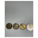 Lot of 4 Presidential Dollar Coins. One in snap