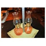 Hurricane Lamps Lot of 2 - 1" Tall