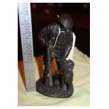 Duck Hunter Bronze Statue - 10" Tall