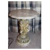 Concrete Table with Angels Approx. 18