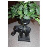 Planter Elephant with Fake Fern Approx. 37