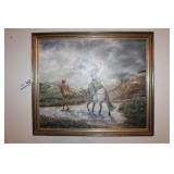 Framed Art by W. Forbes Man with Horse and Elk